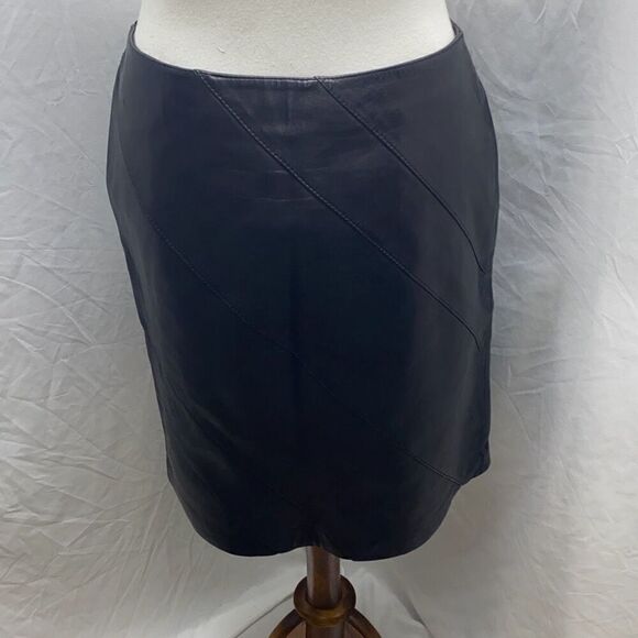 Guess Black leather midi length pencil skirt Sz 4 worn 1x - Picture 4 of 8